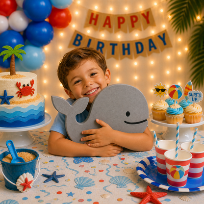 Whale Nautical Centerpiece – Handmade Foam Birthday Decoration