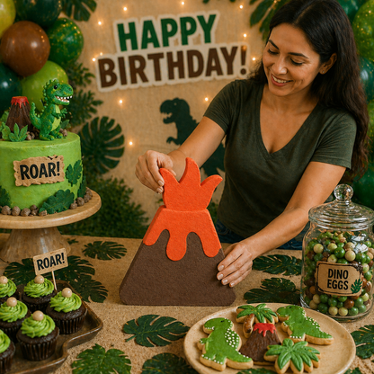 Dinosaur Volcano Centerpiece | Foam Dinosaur Birthday Decoration