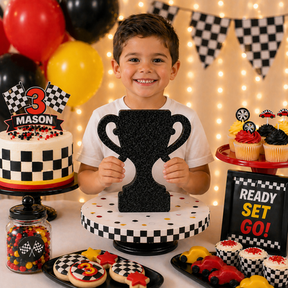 Race Car Trophy Centerpiece | Handmade Racing Party Décor