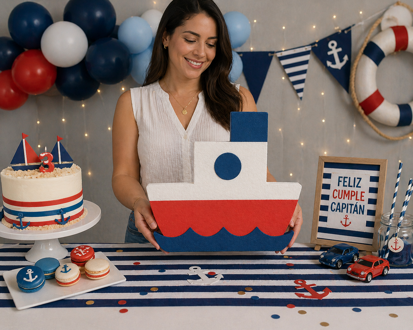 Nautical Boat Centerpiece – Handmade Foam Party Decoration