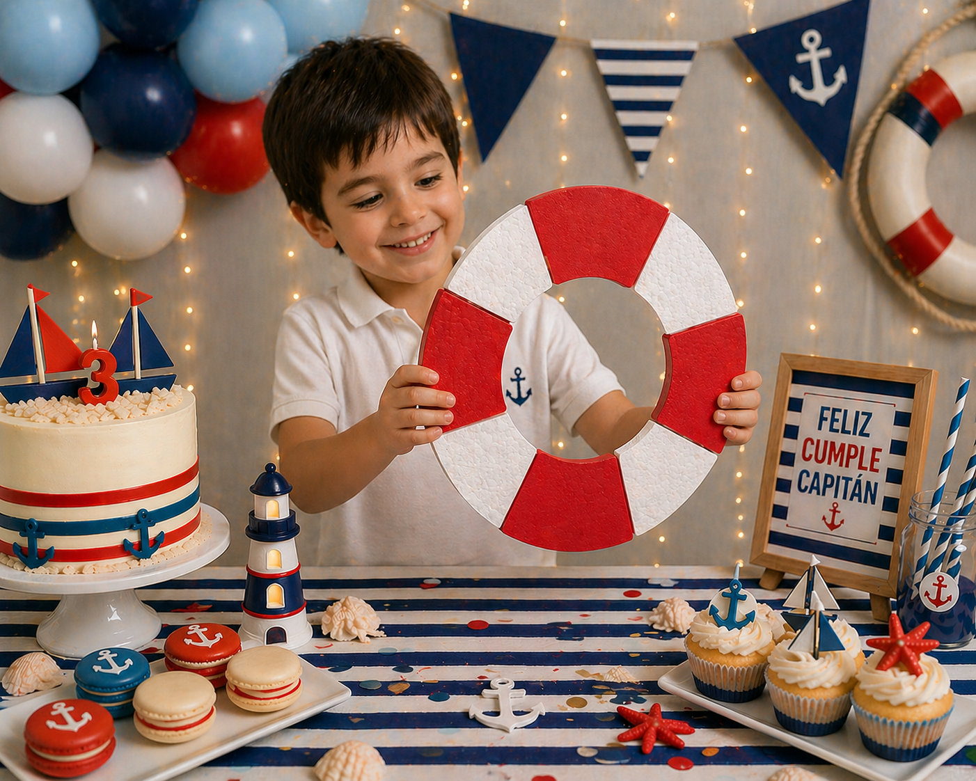 Nautical Lifesaver Centerpiece – Nautical Party Decorations
