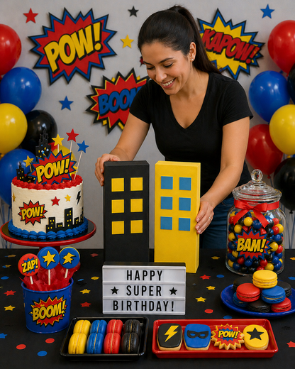 Superhero Building Centerpiece – City Skyline Party Decoration