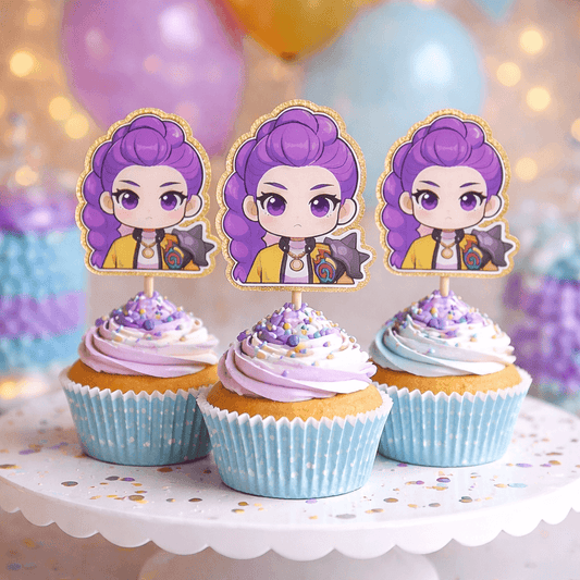 kpop demon hunters cupcake toppers rumi birthday party