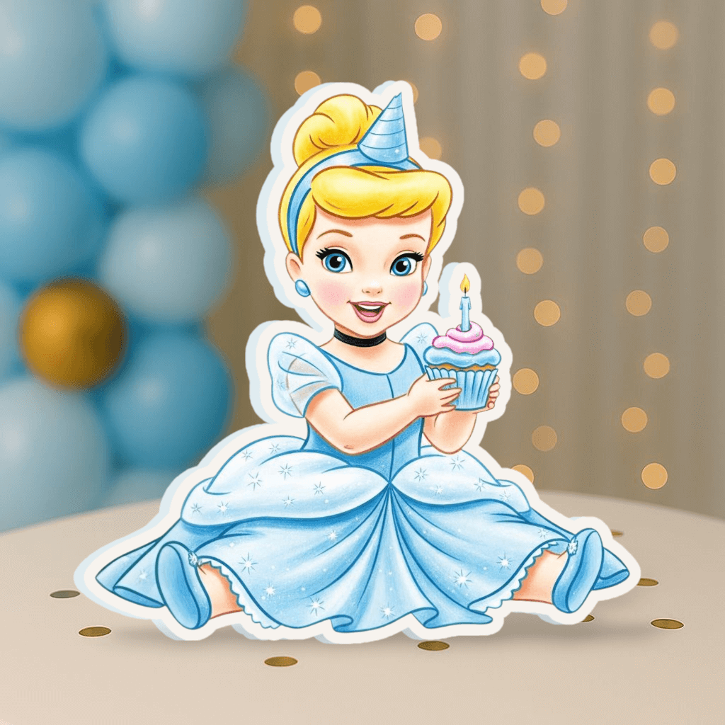 Cinderella Cutout Centerpiece – Princess Birthday Party Decoration
