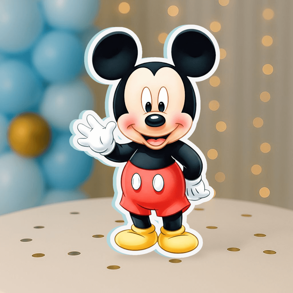 mickey mouse cutout centerpiece for birthday party table