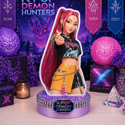 Mira Kpop demon hunters birthday decorations centerpiece braided hair character

