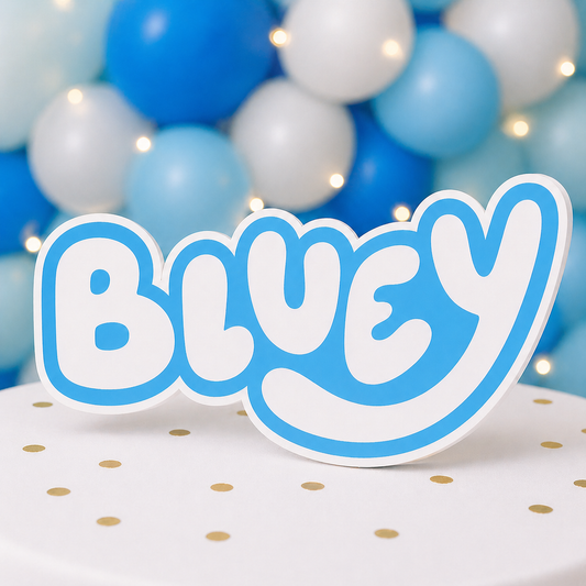 Bluey Logo Birthday Centerpiece | Bluey Party Decorations & Foam Cutouts