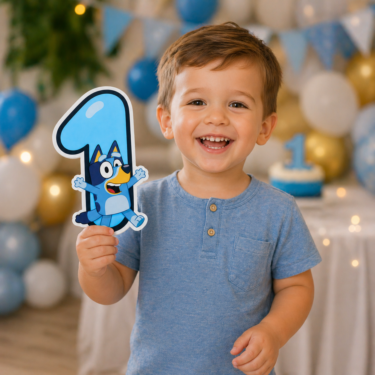 Bluey Birthday Number Cutouts | Bluey Party Decorations & Foam Centerpieces