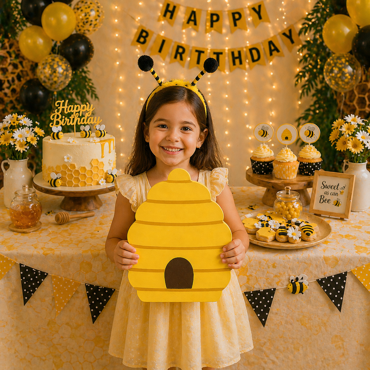 Bee Birthday Decorations – Honeycomb Centerpieces