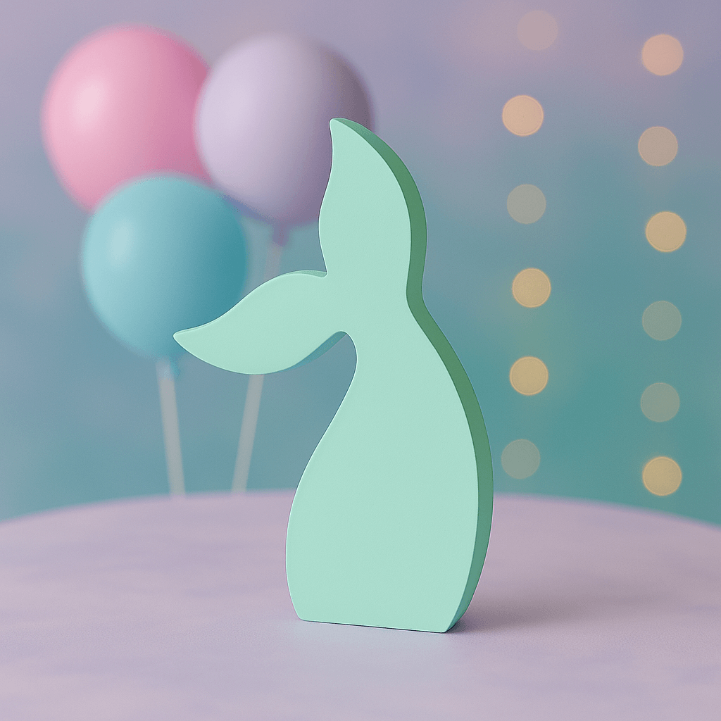 Aqua mermaid tail centerpiece plain foam handmade décor for mermaid birthday