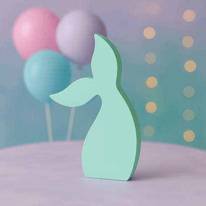 Aqua mermaid tail centerpiece plain foam handmade décor for mermaid birthday