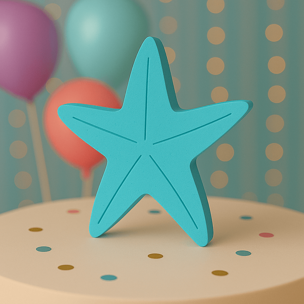 aqua Foam starfish cutout for mermaid and ocean themed birthday party decorations