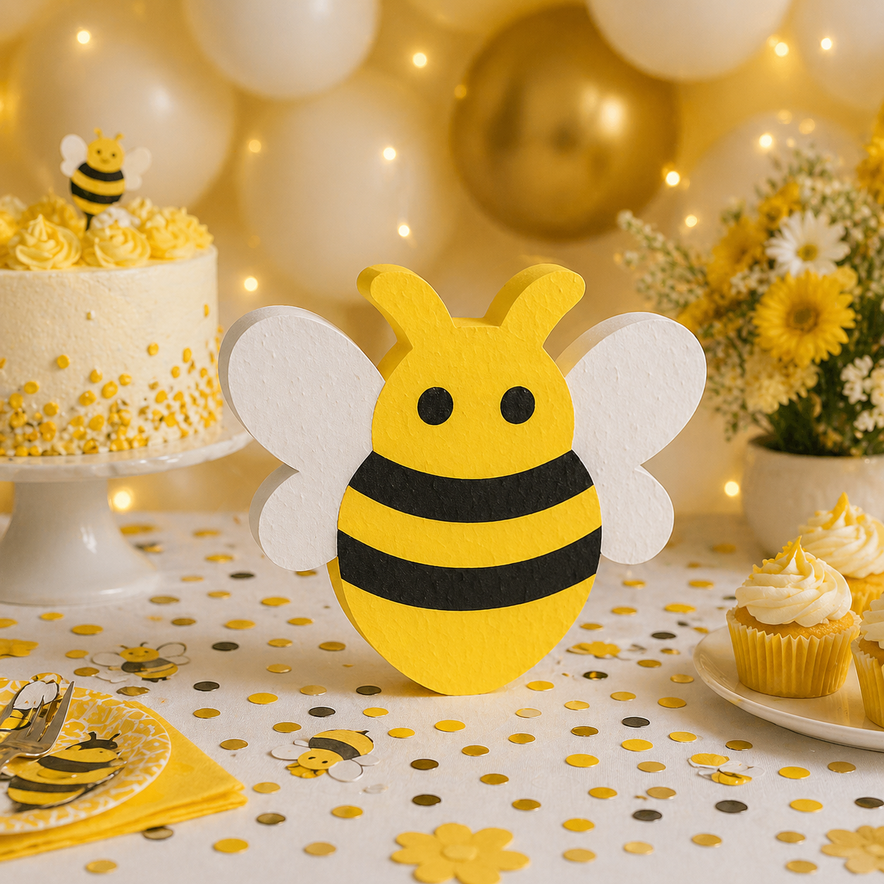 Bee Party Decorations – Foam Bee Cutout Centerpiece