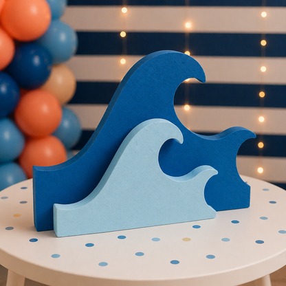 Nautical Wave Centerpiece – Handmade Foam Ocean Party Decoration