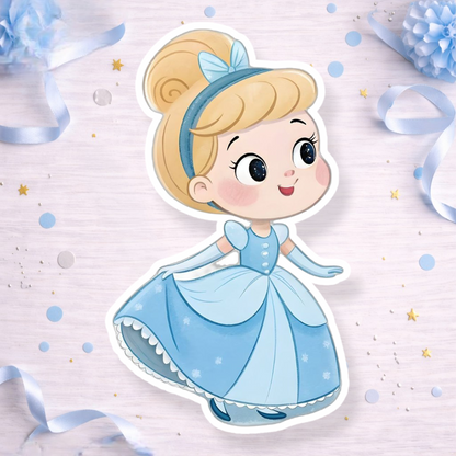 Baby Cinderella princess decoration for Cinderella birthday party cake topper, cupcake topper or foam cutout decoration.
