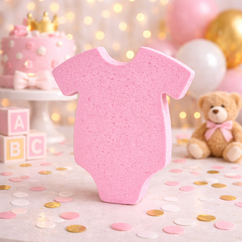 Pink baby girl onesie cutout decoration for baby shower party table decor