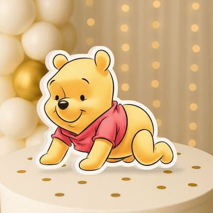 Baby Pooh crawling foam cutout centerpiece for baby shower party