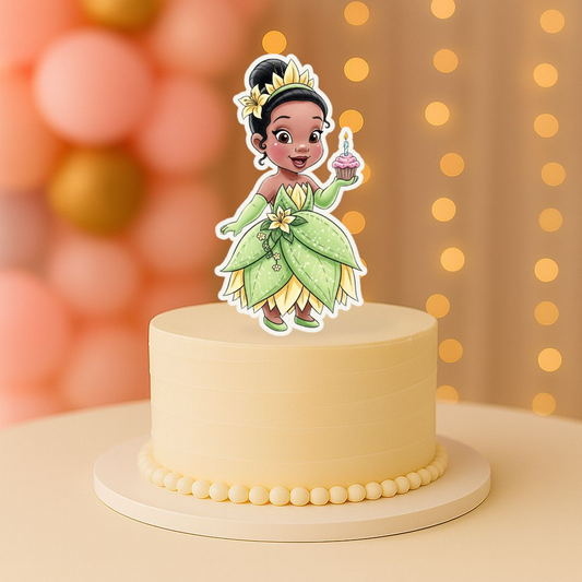 Princess Tiana cake topper for Princess and the Frog birthday decorations