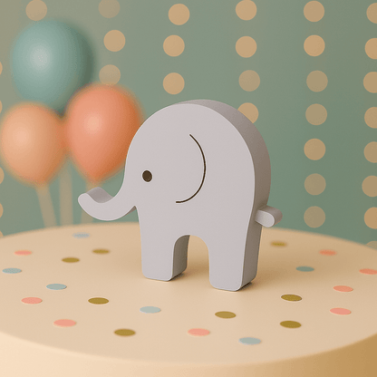 Handmade foam elephant centerpiece perfect for baby shower table or gender reveal setup