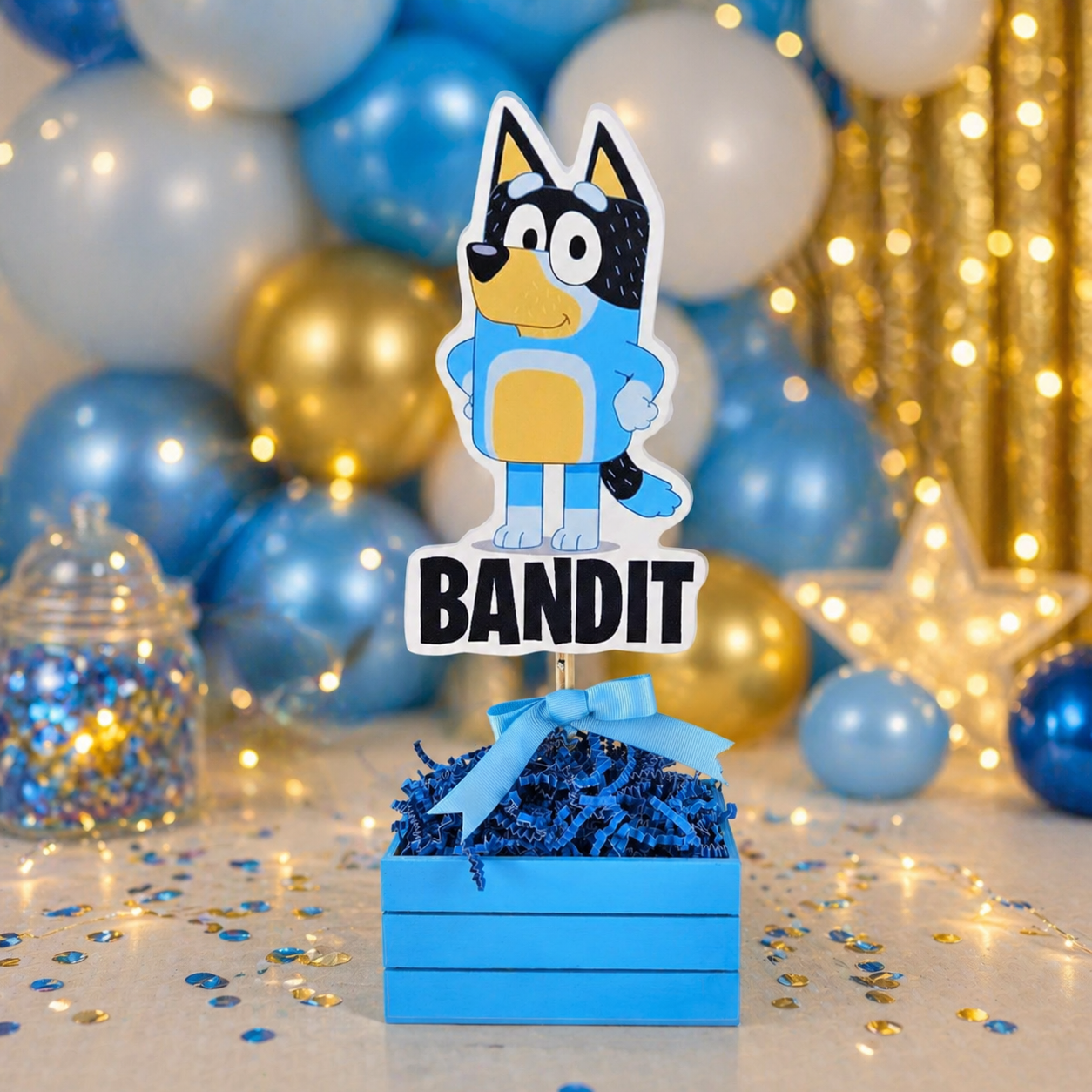 bandit bluey centerpieces for birthday party table decor