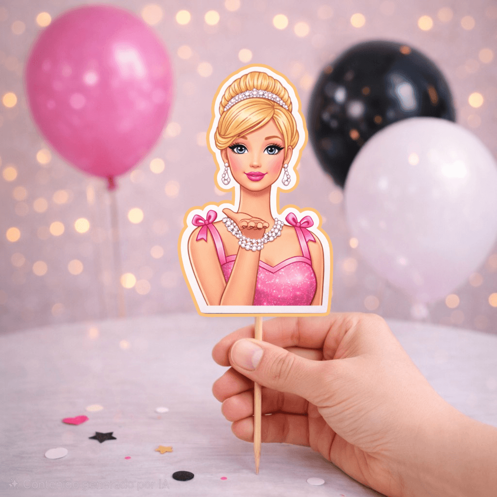 Barbie cake topper decoration for Barbie birthday party
