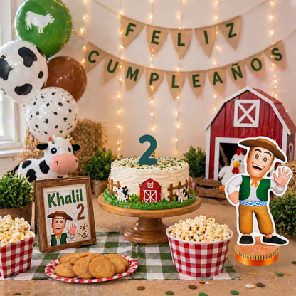 Barnyard birthday decorations table centerpiece for kids farm theme party

