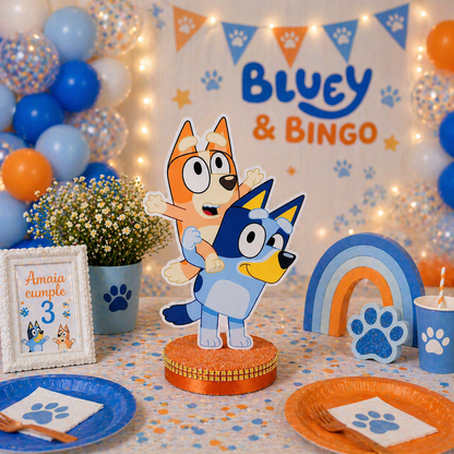 bingo bluey centerpieces for birthday party table decor