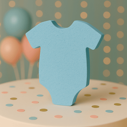 Blue baby bodysuit centerpiece handmade baby shower decoration for table setup