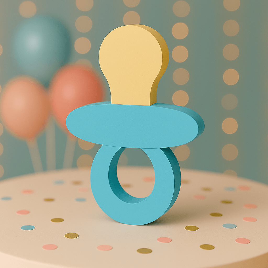 Blue baby pacifier centerpiece handmade baby shower decoration for gender reveal party table
