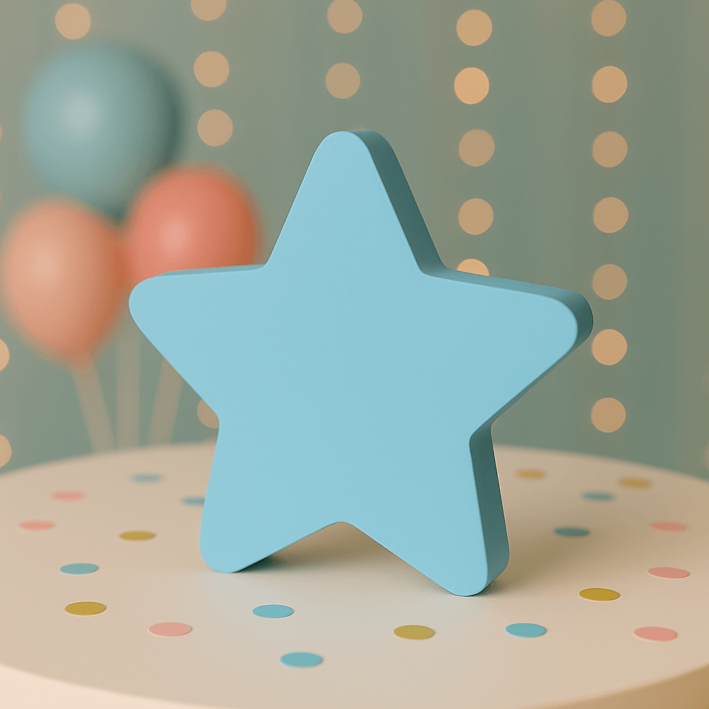 Blue twinkle little star centerpiece handmade foam decoration for gender reveal or baby shower