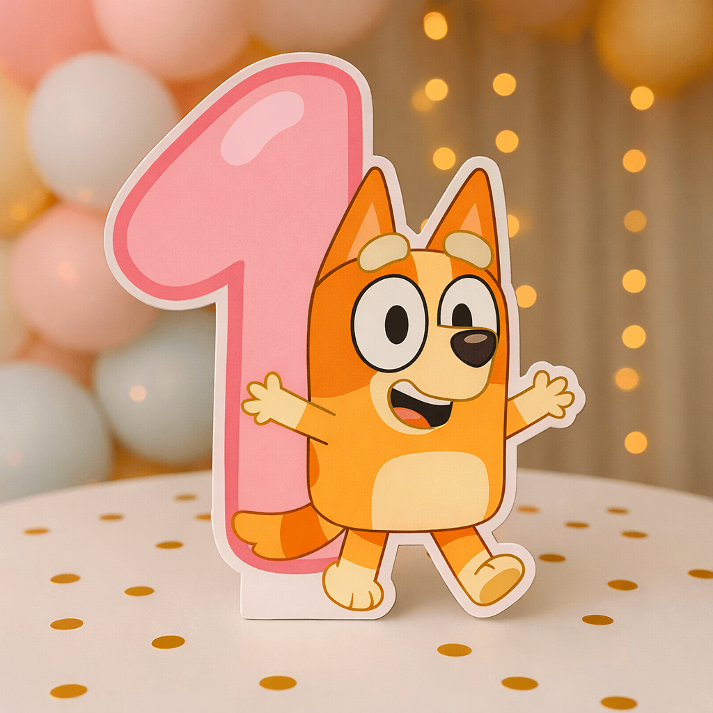 Bingo Bluey 1st birthday centerpiece, handmade foam party decoration
