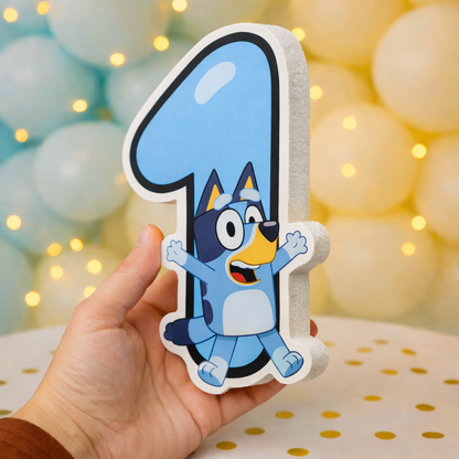 Handmade Bluey foam centerpiece for birthday party table decor