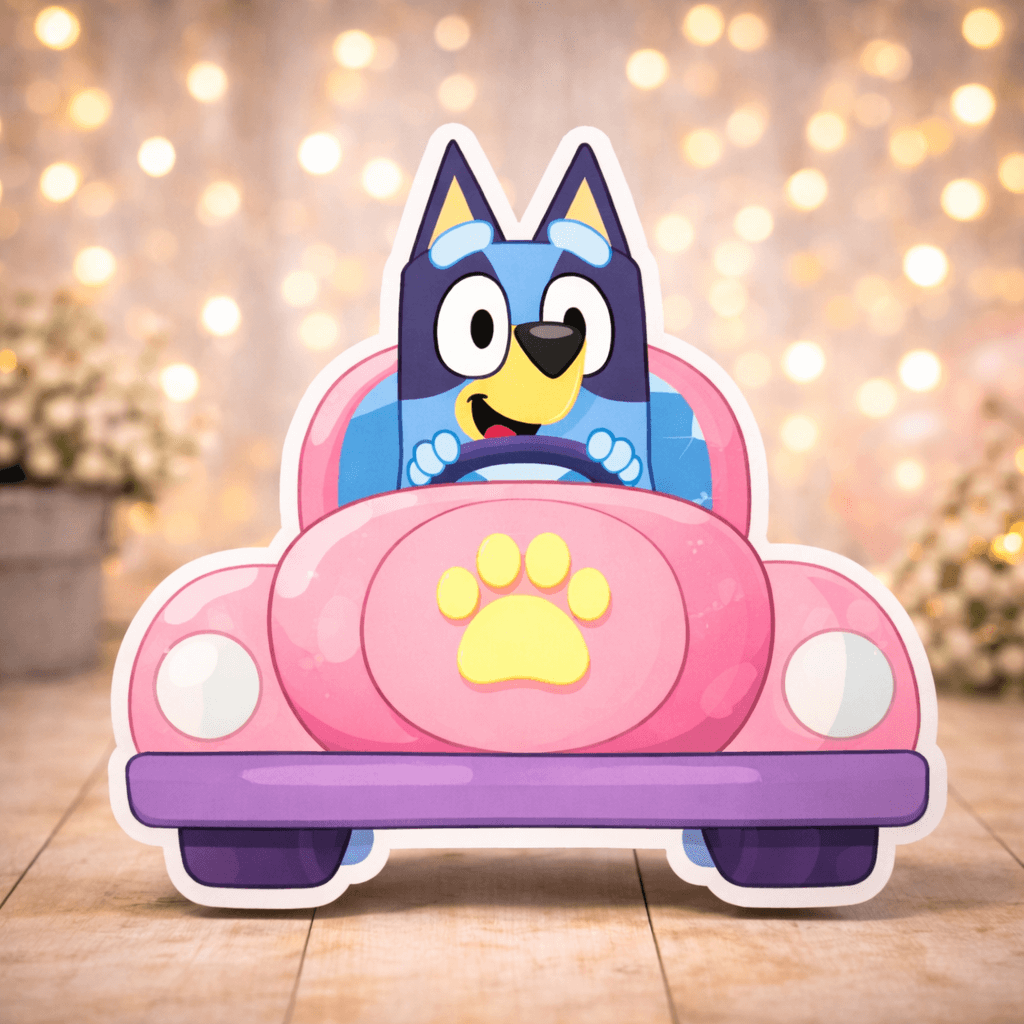 Bluey Birthday Decorations Bluey character cutout car decoration used as bluey party centerpiece
