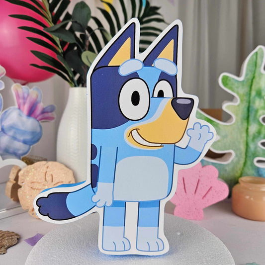 Bluey small cutouts for kids birthday party table decorations.