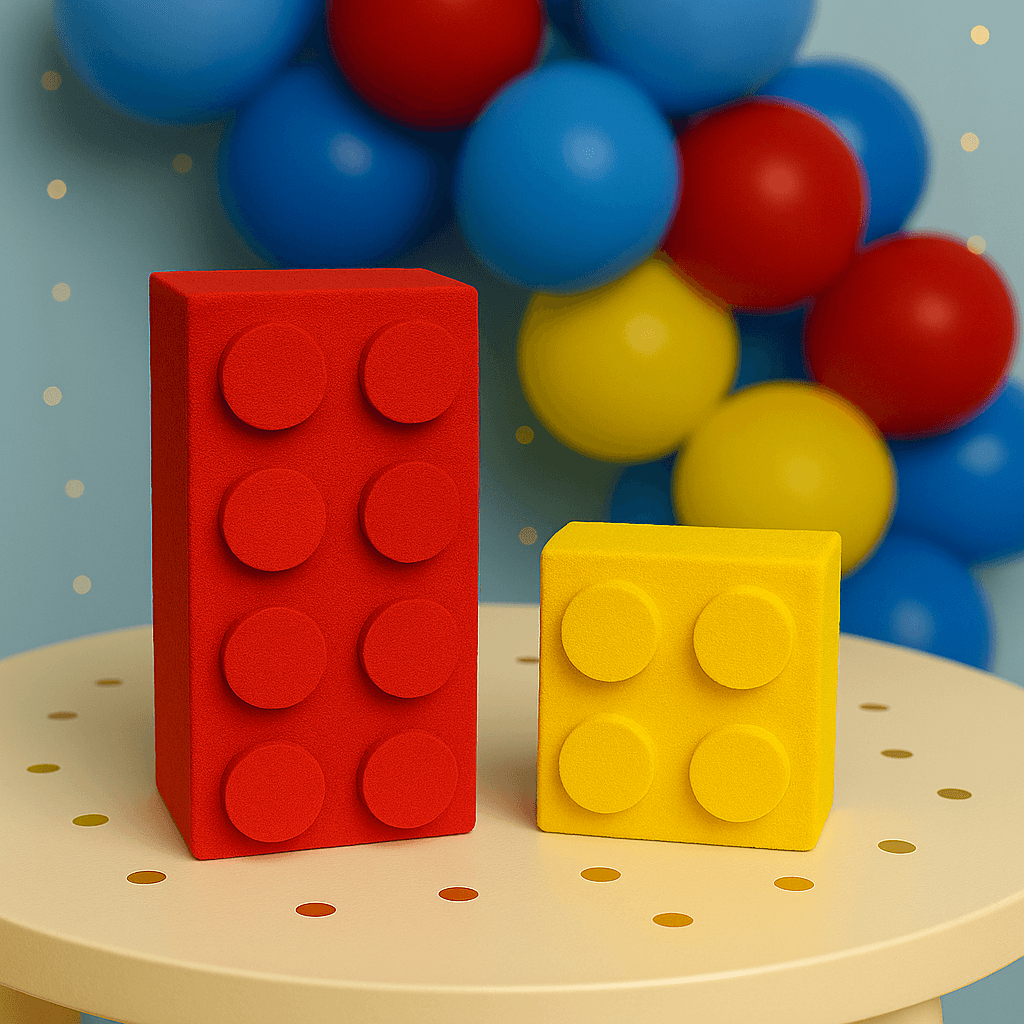 building block centerpiece colorful brick theme foam party decoration for kids birthday table