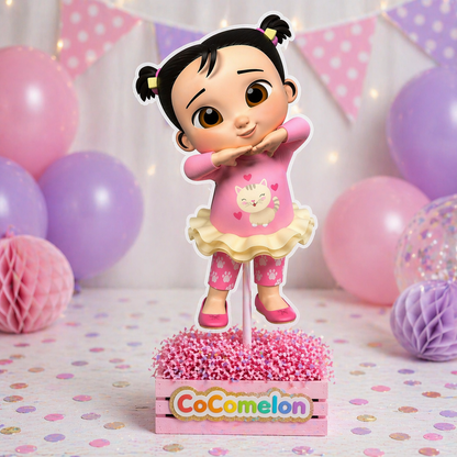 cece Cocomelon centerpiece girl design for pink birthday party table decoration