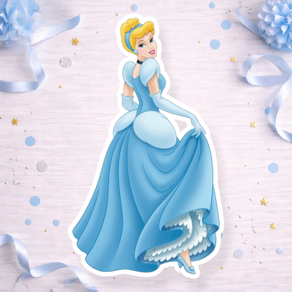 Cinderella back pose princess decoration for Cinderella themed birthday party cake topper, cupcake topper or foam cutout decoration.

