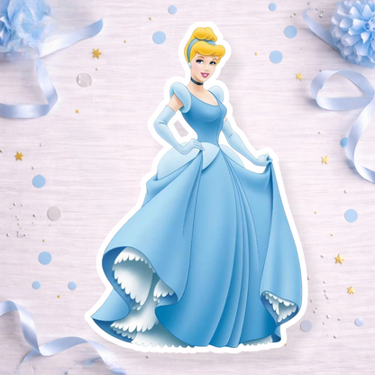 Cinderella classic blue dress princess decoration for Cinderella birthday party cake topper, cupcake topper or foam cutout centerpiece.

