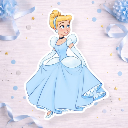 Cinderella dancing princess decoration for Cinderella birthday party cake topper, cupcake topper or foam cutout centerpiece.

