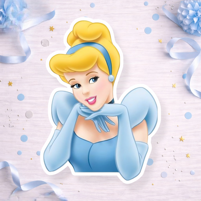 Cinderella princess portrait topper decoration for Cinderella birthday party, princess cake topper, cupcake topper or foam cutout decoration.

