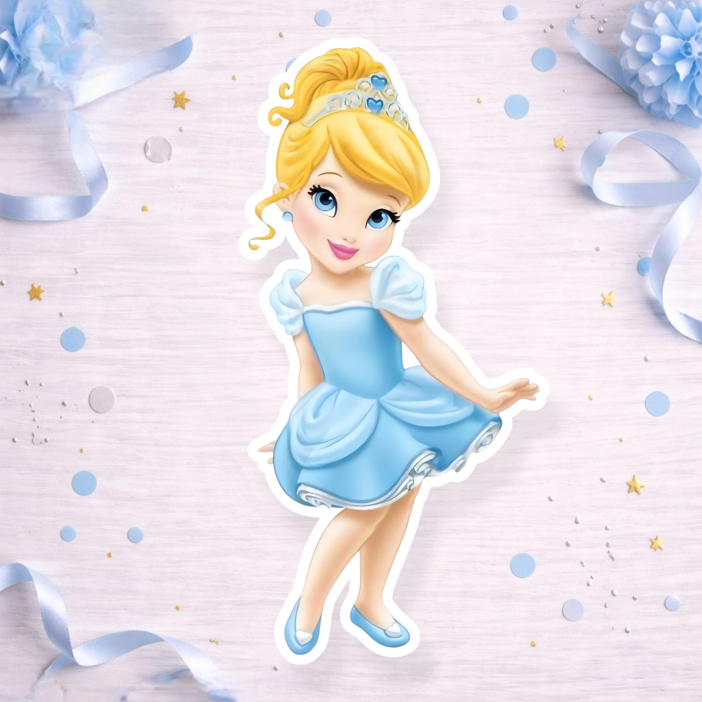 Cinderella twirl dress princess decoration for Cinderella birthday party cake topper, cupcake topper or foam cutout decoration.