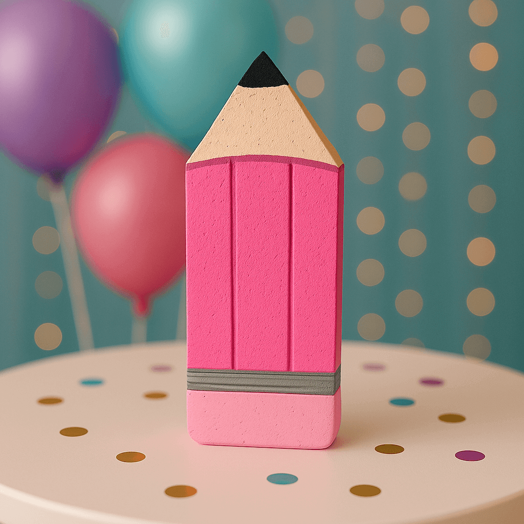 Foam pencil table decoration for teacher appreciation and classroom events.

