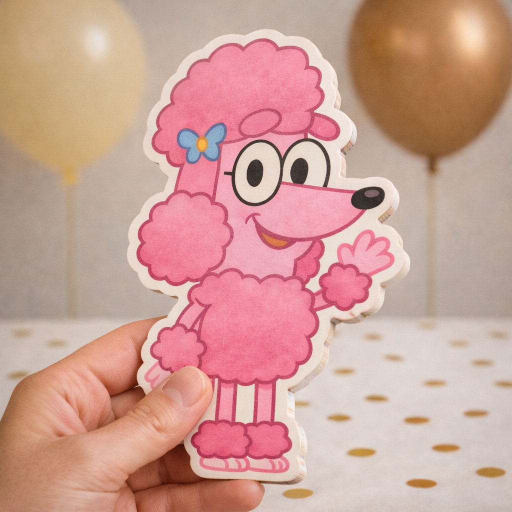 Bluey and bingo friend Coco poodle birthday party decoration cutout centerpiece