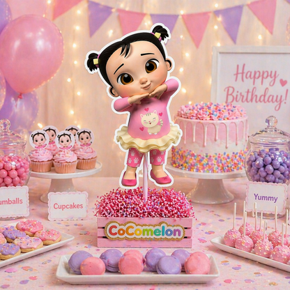 Cocomelon centerpiece for candy table setup kids birthday party decoration