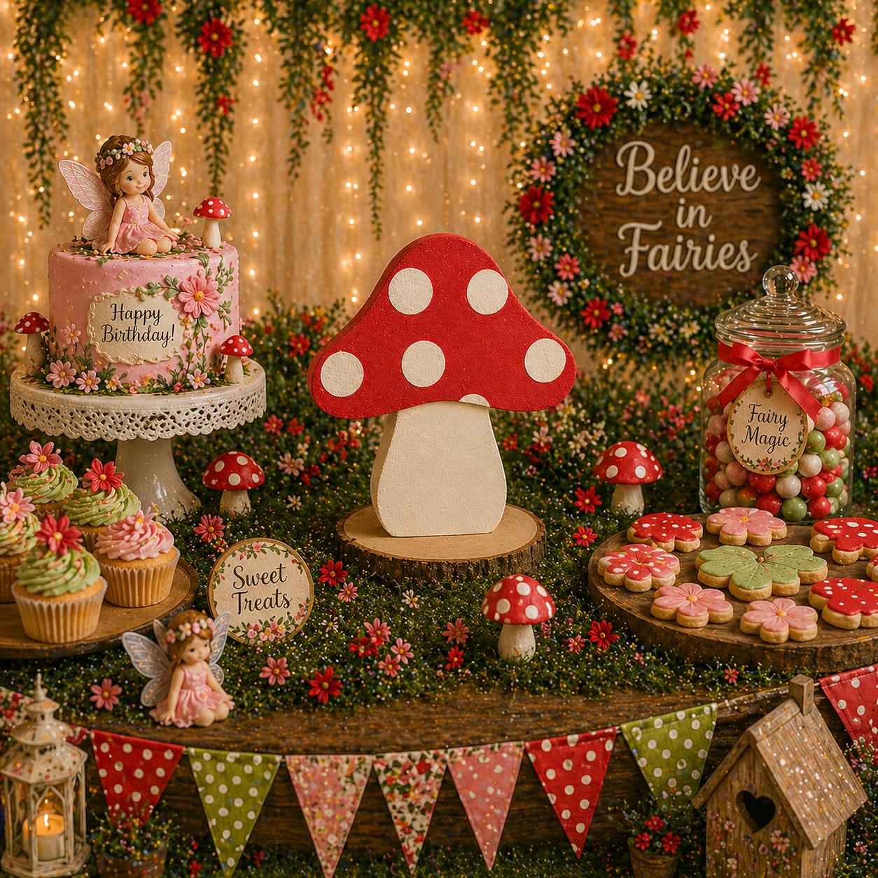 Woodland Mushroom Centerpiece – Fairy Garden & Enchanted Forest Party Decorations