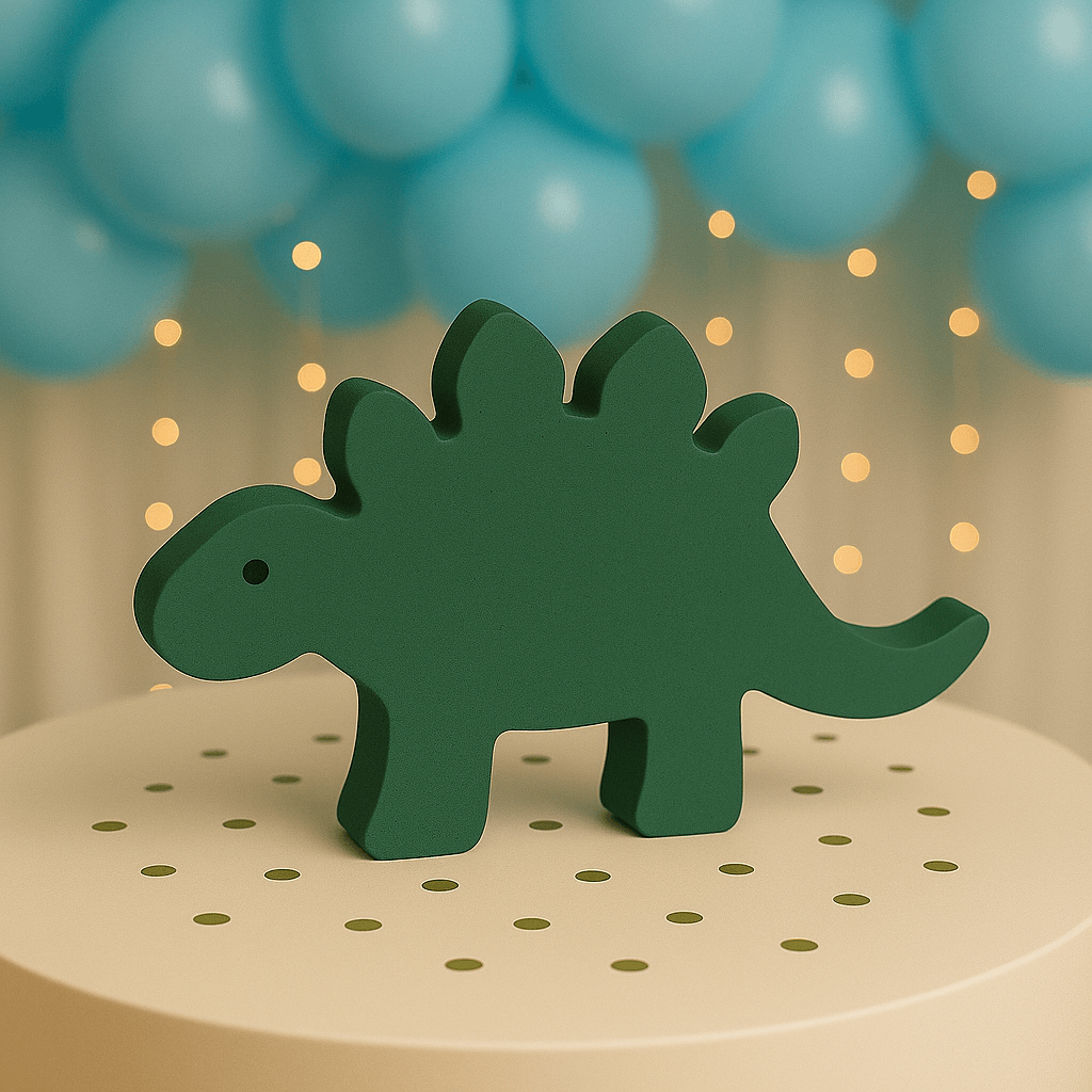 Dino birthday party table centerpiece in foam