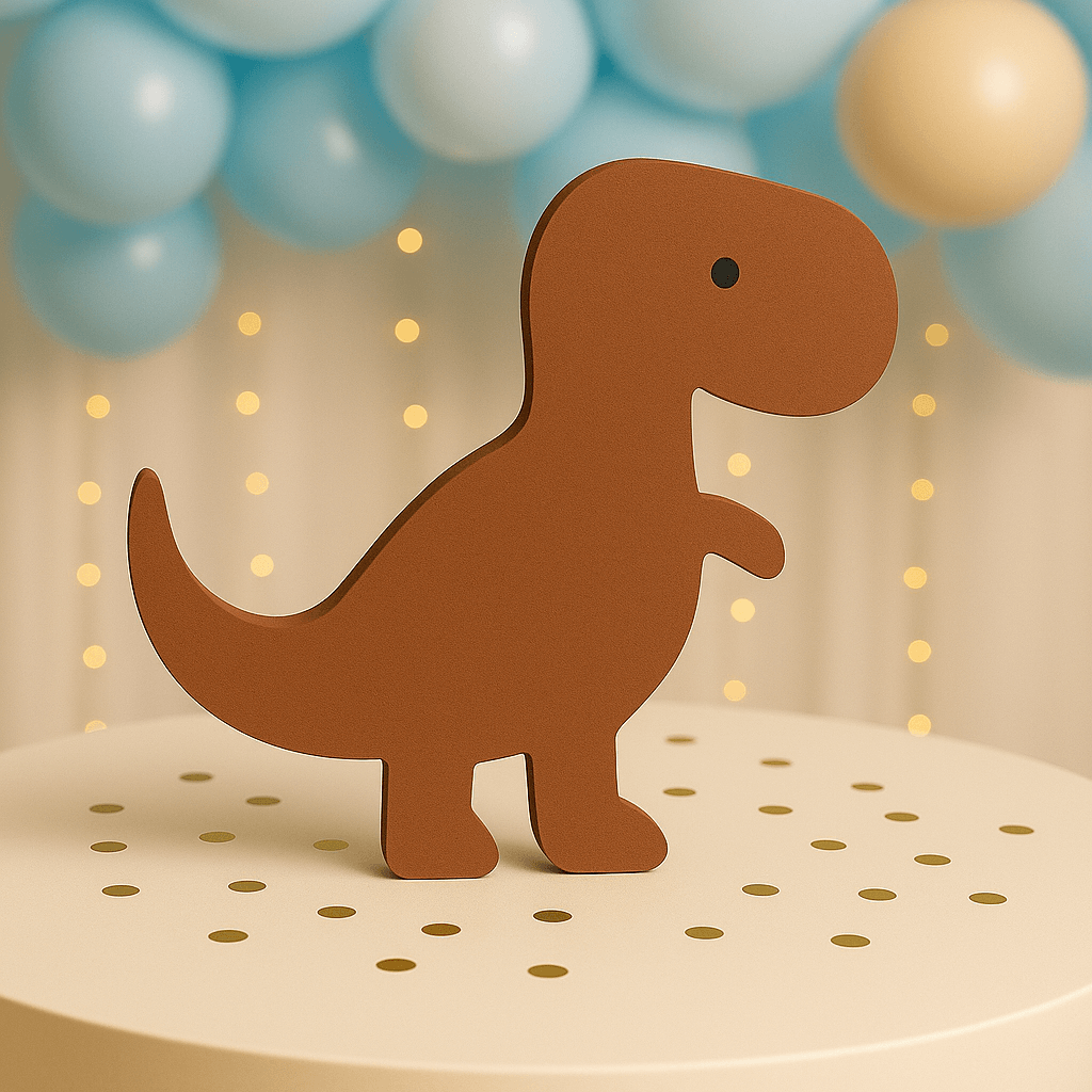 Foam dinosaur figure centerpiece for kids’ party table