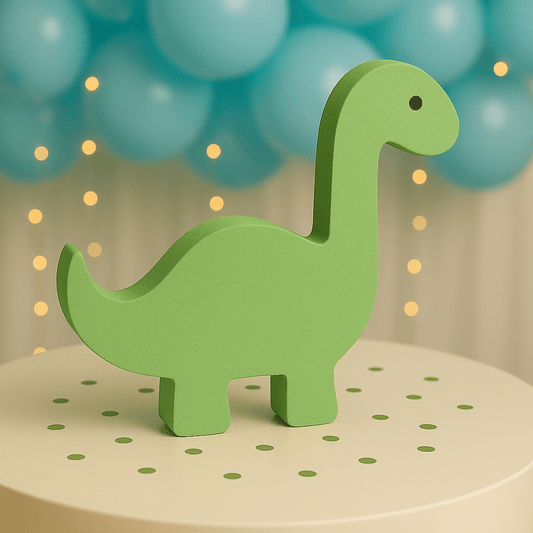 Handmade dinosaur birthday centerpiece made of foam