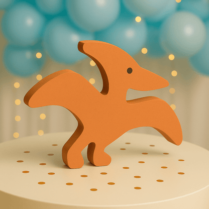Dinosaur foam cutouts used as party table decorations