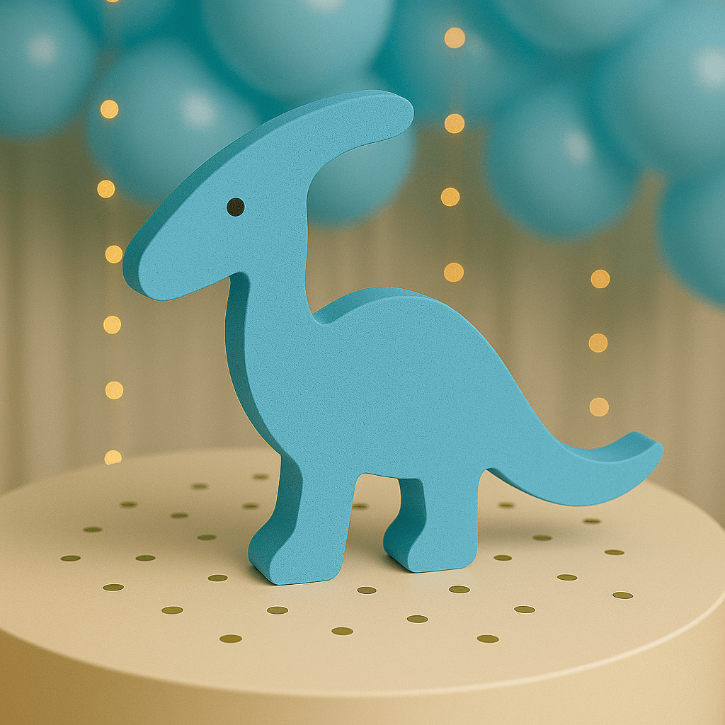 Colorful dinosaur foam centerpiece decoration for birthday table
